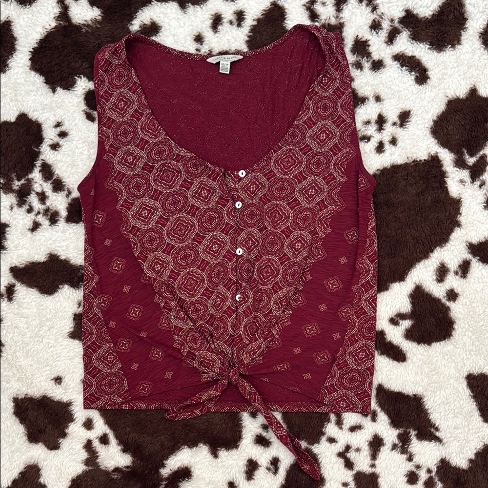 Women's Red Patterned Top